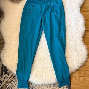 Healing Hands Teal Jogger Scrub Pants